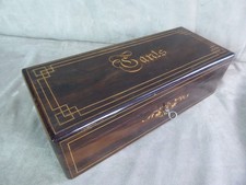 BOÎTE A GANTS ancienne, en bois marqueté.