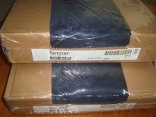 TWO (2) - Ikea EKTORP Chaise COVERS Vellinge Dark Blue EKTORP Longue Slipcovers