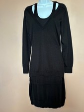 Robe en laine noire, effet de