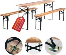 Ensemble Brasserie Table Banc Bois Pliable Meuble Jardin Terrasse Fete Bar