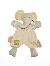 Doudou éléphant jaune orange
