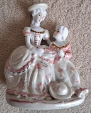 ? Polychrome Cookie Statuette - Woman and Child