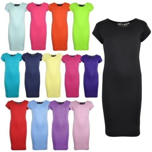 Robe midi unie bodycon a2z - midi,