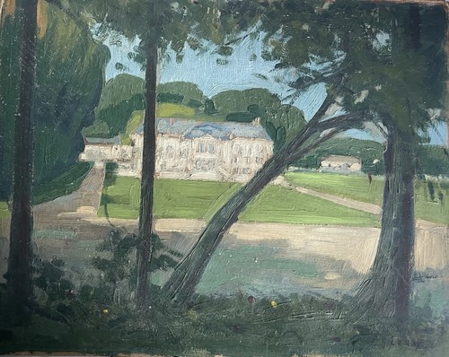 Huile sur panneau - -, château