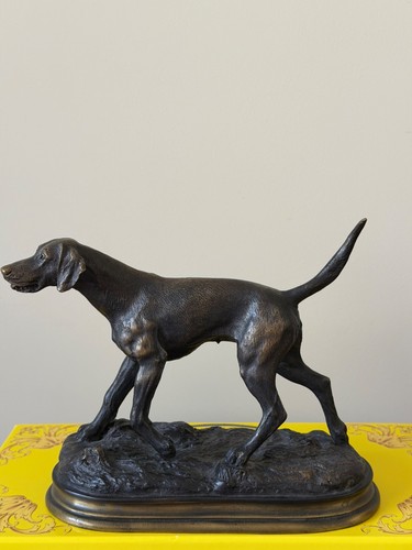 Chien braque mene bronze - chien, de