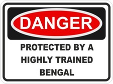 Autocollant Danger Chat Bengal / Vinyle Haute Résolution Imperméable