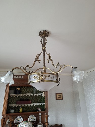 Lustre intérieur métal doré