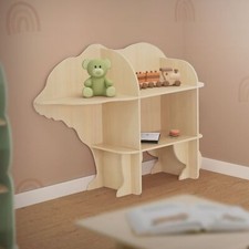 Joyz Bibliothèque murale pour chambre d'enfant en bois naturel meuble forme ours