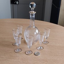 Ancien Service à Liqueur Carafe / 6 Verres en Cristal Baccarat Modèle Nancy
