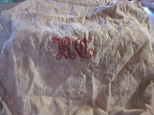 Ancien sac en toile beige pour