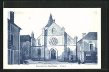 Old postcard Courson-les-Carrieres, L ́Eglise, facade 1931 