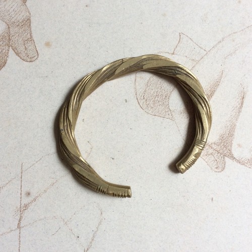 Bracelet jonc bronze torsadé - bracelet,