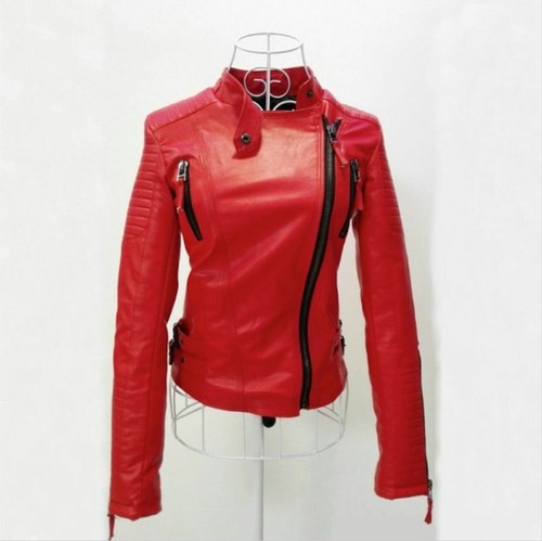 Veste rouge style - rouge, cuir