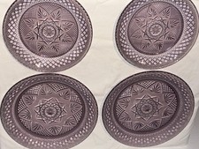Cristal D’Arques Durand Antique Purple Amethyst Salad & Dinner Plates 4