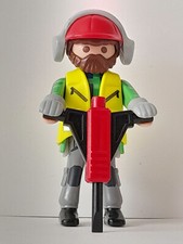 Playmobil character construction worker hammer stinger house city fife