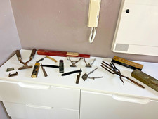 Antique Razors and Trimmers Antique Cabbage Cut Hairdresser Box Lot Vintage