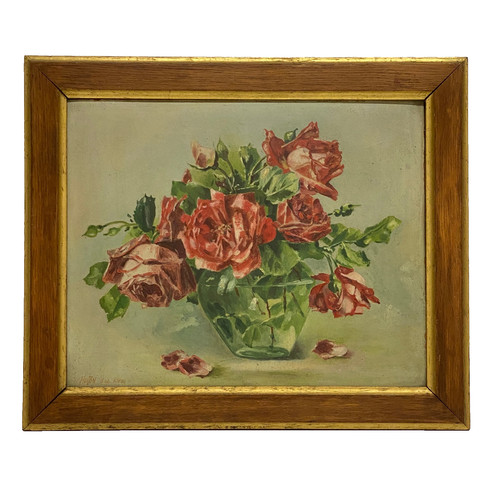 Ancien tableau huile - huile, sur