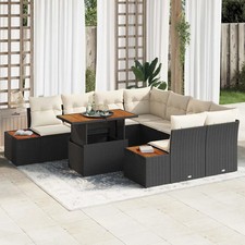 Ensemble de canapé de jardin avec stockage 9 pcs Poly rotin vidaXL vidaXL