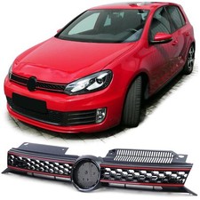 Calandre Noir Brillant Avec Rouge Atteindre Convient pour VW Golf 6 Gti 08-13