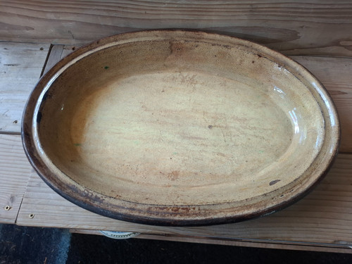 Ancien plat creux ovale - plat,