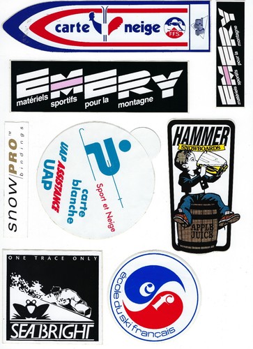 Vintage snowboard stickers - stickers, lot