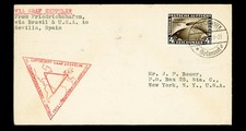 [GERMANY] Scarce 1933 Graf Zeppelin Germany to Spain via Brazil & New York