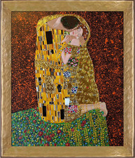 Gustav Klimt "The Kiss" Hand Printed Oil Reproduction Full View Luxury 20" x 24"