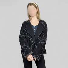 Veste ouverte en laine bouillie noire pour femme Oska - Taille 2 / 40EU / 14U...