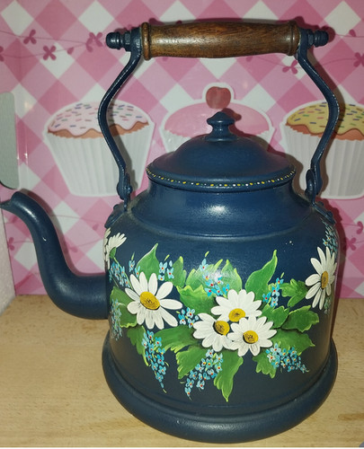 Bouilloire ancienne peinte - bouilloire,