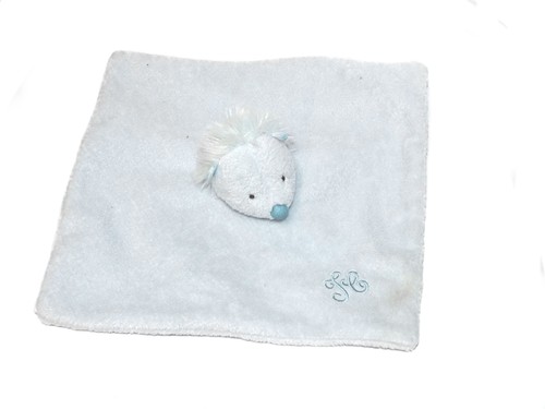 Doudou plat herisson bleu