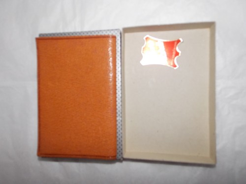 Ancien porte feuille cuir - feuille,