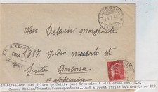 Italy 1946 5 Lira Cover To California Interesting Cachet Postal History J3475