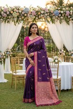 Saree Soirée En Soie Indienne
