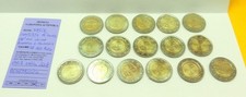 COMPLETE SET OF 16 COMMEMORATIVE 2 EURO COINS 2009 "10TH YEARS EMU", UNC