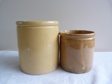 2 Pots à confit ou à confiture en grès vernissé - Old jar of jam