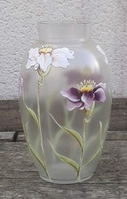 JOLI VASE ÉMAILLÉ ANCIEN  DÉCOR FLORAL