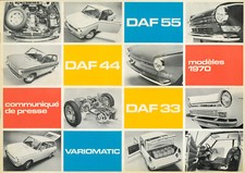 Catalogue brochure dossier de presse gamme Daf (33, 44, 55) 1970 FR