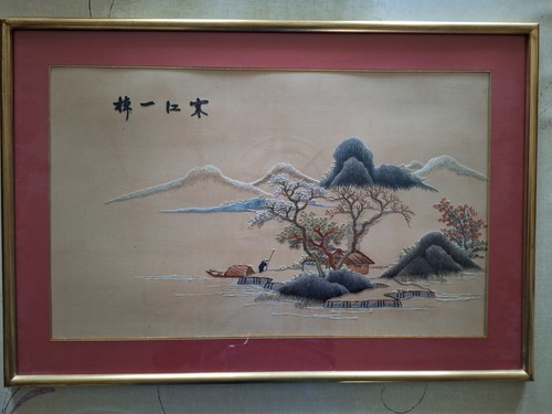Tableau broderie sur - tableau,