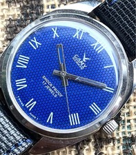 Camy Swiss 80s Manual Wind Blue Dial Vintage Watch Men’s Used
