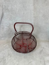 Panier à oeufs, salade ou fruits rouge Métal Made in France vintage 1950