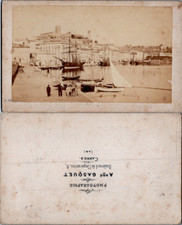 France, Cannes, le vieux port du Suquet, circa 1870 CDV vintage albumen - Gasque