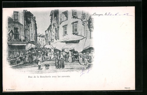 Cpa limoges rue la - de,