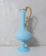 Vase vintage en opaline bleu