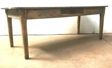  table de monastère en sapin massif piétement à pans coupé . XX siècle .