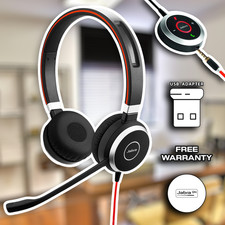 Jabra Evolve 40 Wired On-Ear Headset with USB Adapter