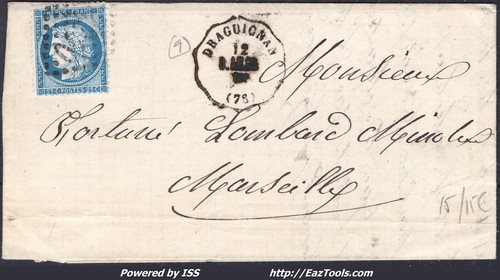 France 60a sur lettre - france, n°60a