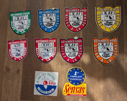 Lot autocollants pêche - 10,