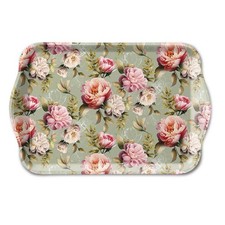 Petit plateau rectangulaire composition de pivoines