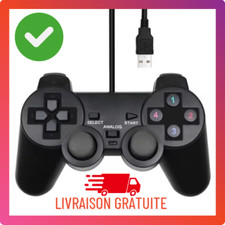 Manette de Jeux Filaire USB pour PC Noir