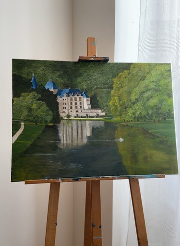 Paysage sur toile château - , au